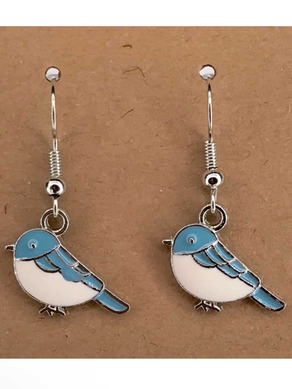 Blue and White Bird Earrings Fashion Jewelry